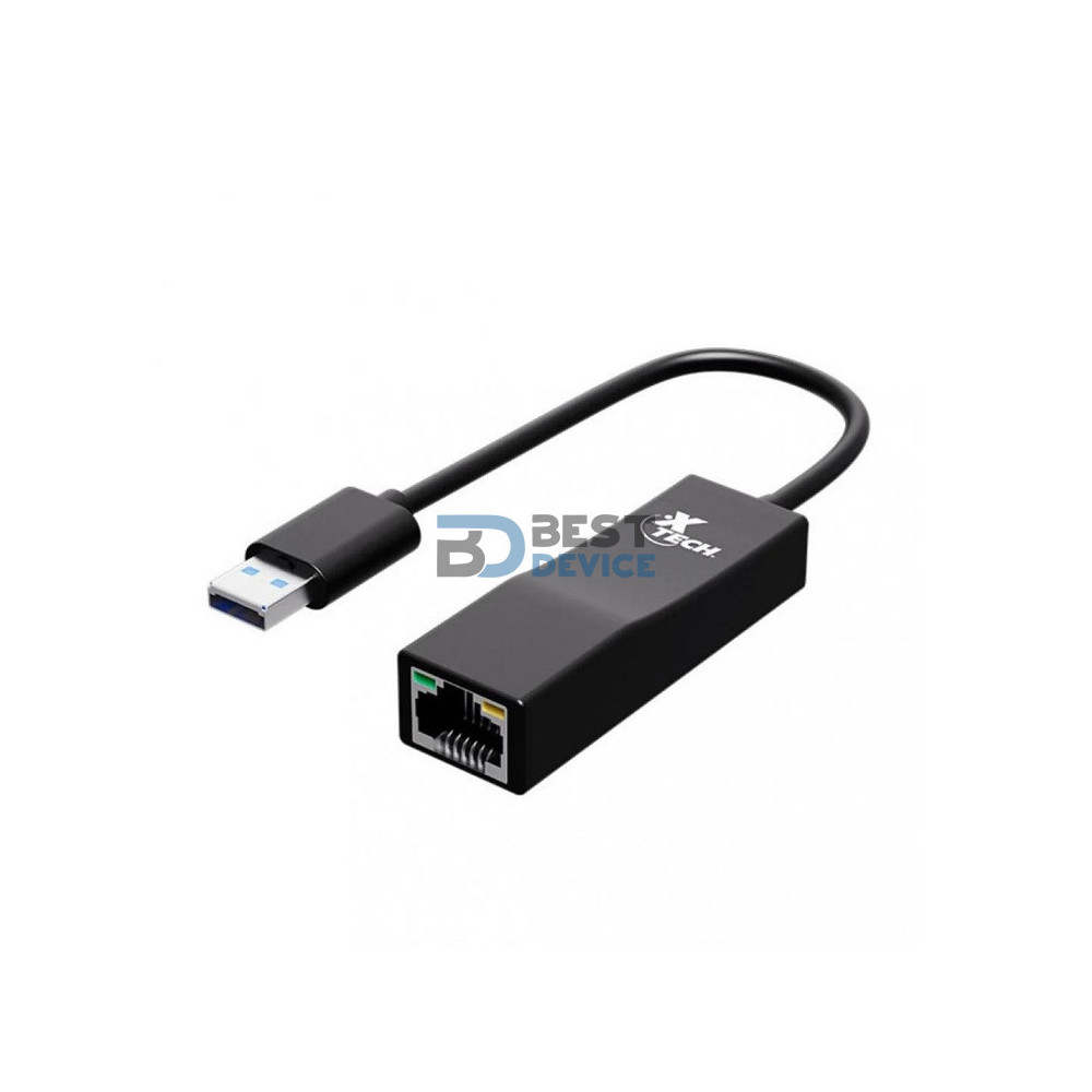 ADAPTADOR XTECH USB 3.0(M)- RJ-45(H) XTC-376 5GBPS NEGRO