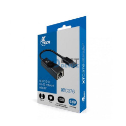 ADAPTADOR XTECH USB 3.0(M)- RJ-45(H) XTC-376 5GBPS NEGRO