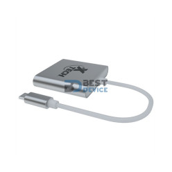 ADAPTADOR XTECH 3 EN 1 USB C/HDMI/USB A- USB C XTC-565 5GBPS 4K PLATA