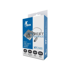 ADAPTADOR XTECH 3 EN 1 USB C/HDMI/USB A- USB C XTC-565 5GBPS 4K PLATA