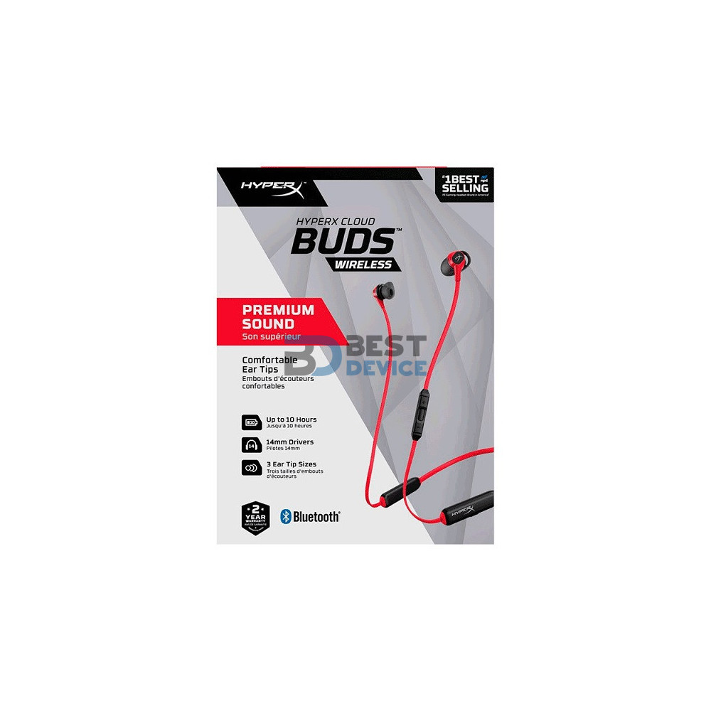 AURICULAR HYPERX EARPHONE HEBBXX-MC-RD/G CLOUD BUDS BT/MIC/ROJO AURICULAR HYPERX EARPHONE HEBBXX-MC-RD/G CLOUD BUDS BT/MIC/ROJO