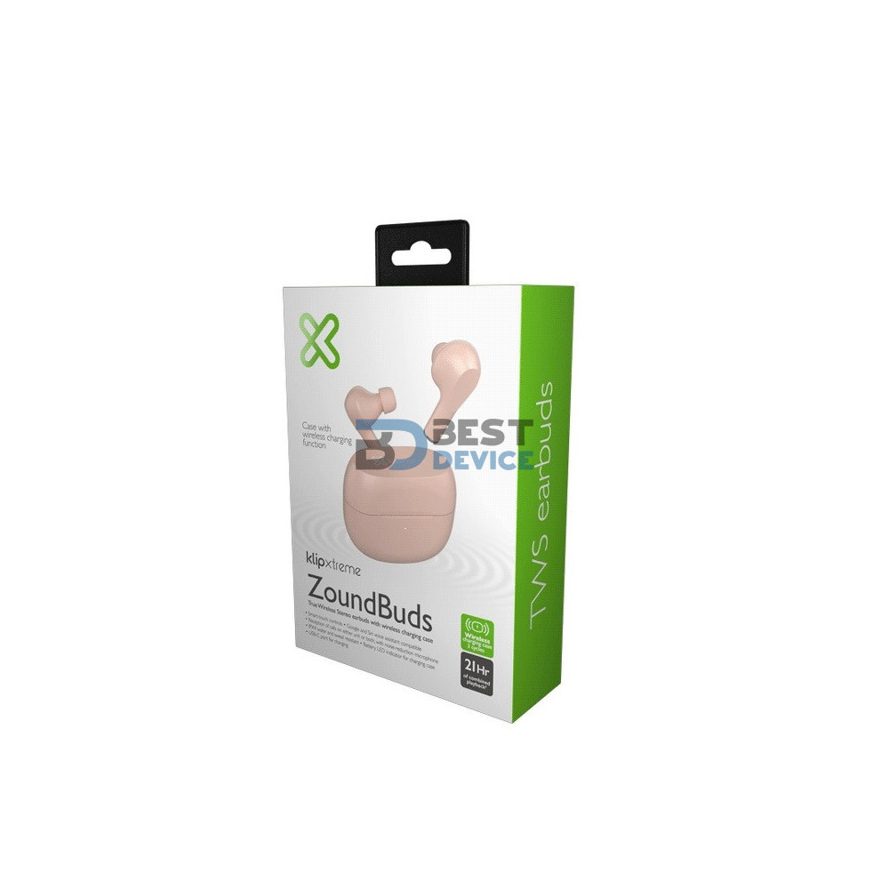 AURICULAR KLIP XTREME EARPHONE KTE-250PK ZOUNDBUDS BT/MIC/TWS/TOUCH/QI/IPX4/ROSA AURICULAR KLIP XTREME EARPHONE KTE-250PK ZOUNDBUDS BT/MIC/TWS/TOUCH/QI/IPX4/ROSA