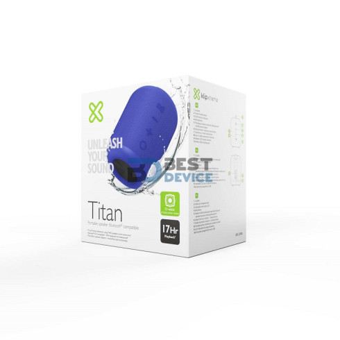 PARLANTE KLIP XTREME 12W KBS-200BL TITAN AUX/BT/BAT/IPX7/TWS/AZUL