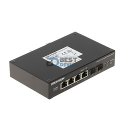 SWITCH INDUSTRIAL HIKVISION DS-3T0506HP-E/HS 6P/4POE GBPS/2SFP METAL