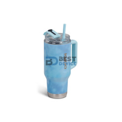 VASO TÉRMICO IGLOO 950ML SSTL FLIP 'N' SIP TRAVEL MUG ICE DYE AZUL 71309 CON PAJITA