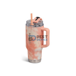 VASO TÉRMICO IGLOO 950ML SSTL FLIP 'N' SIP TRAVEL MUG ICE DYE NARANJA 71312 CON PAJITA