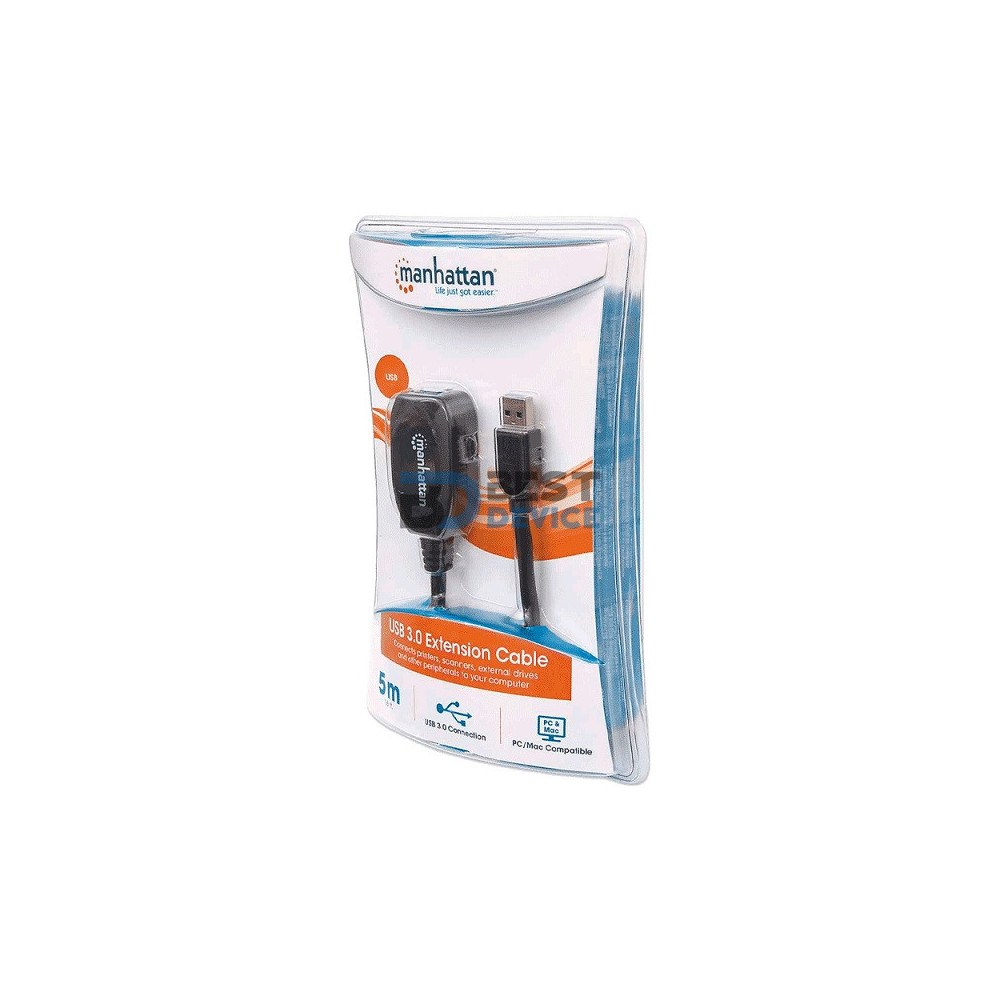 CABLE USB EXTENSOR M/H 5M MANHATTAN 150712 3.0 5GBPS NEGRO BLISTER CABLE USB EXTENSOR M/H 5M MANHATTAN 150712 3.0 5GBPS NEGRO BLISTER
