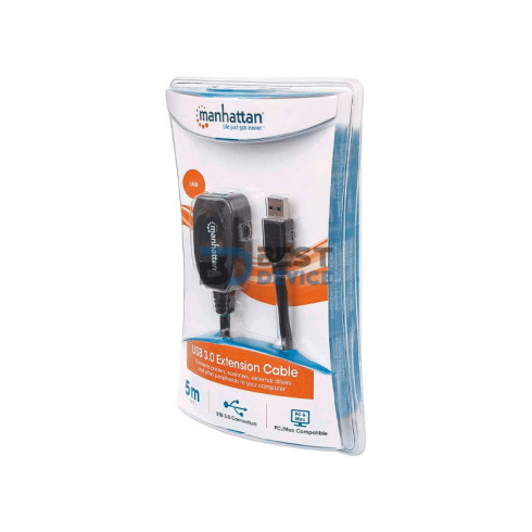 CABLE USB EXTENSOR M/H 5M MANHATTAN 150712 3.0 5GBPS NEGRO BLISTER