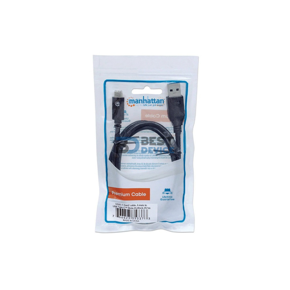 CABLE USB-A/USB-C M/M 1M MANHATTAN 353373 NEGRO BOLSA CABLE USB-A/USB-C M/M 1M MANHATTAN 353373 NEGRO BOLSA