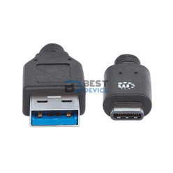 CABLE USB-A/USB-C M/M 1M MANHATTAN 353373 NEGRO BOLSA