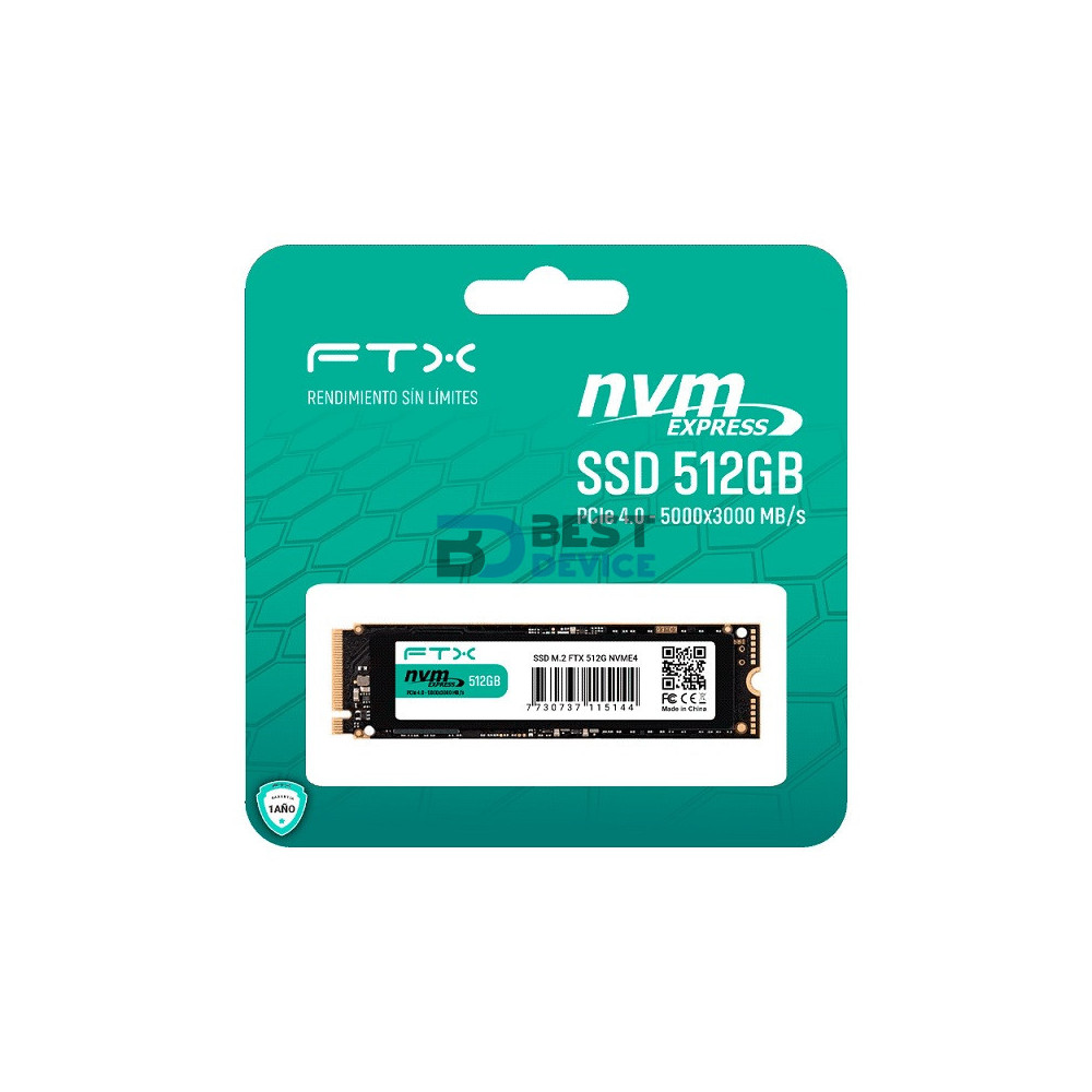 SSD M.2 NVME 512GB FTX 5000/3000 115144 PCIE 4.0 SSD M.2 NVME 512GB FTX 5000/3000 115144 PCIE 4.0