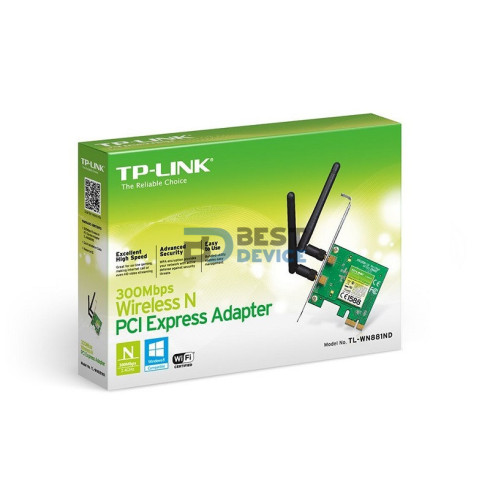 ADAPTADOR INALÁMBRICO TP-LINK PCIe TL-WN881ND 300MBPS WIR