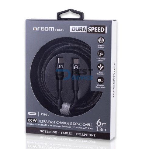 CABLE ARGOMTECH ARG-CB-0049BK DURA SPEED TIPO-C 100W