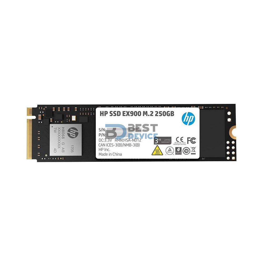 SSD HP 250GB 2YY43AA ABB EX900 M.2 NVME SSD HP 250GB 2YY43AA ABB EX900 M.2 NVME