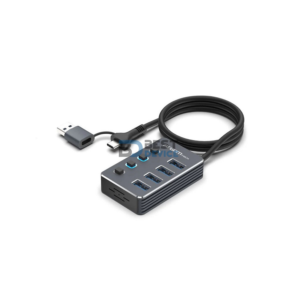 HUB ARGOMTECH ARG-UB-0190 4 PUERTOS 5GBPS TIPO C/USBA HUB ARGOMTECH ARG-UB-0190 4 PUERTOS 5GBPS TIPO C/USBA