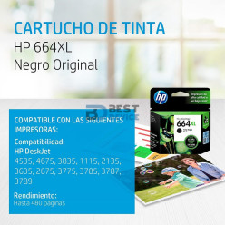 TINTA HP F6V31AL 664XL NEGRO
