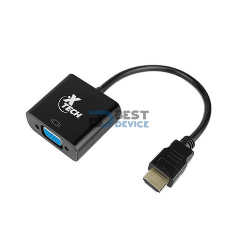 ADAPTADOR XTECH HDMI(M) -VGA(H) XTC-363 5GBPS NEGRO