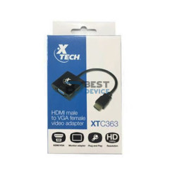 ADAPTADOR XTECH HDMI(M) -VGA(H) XTC-363 5GBPS NEGRO