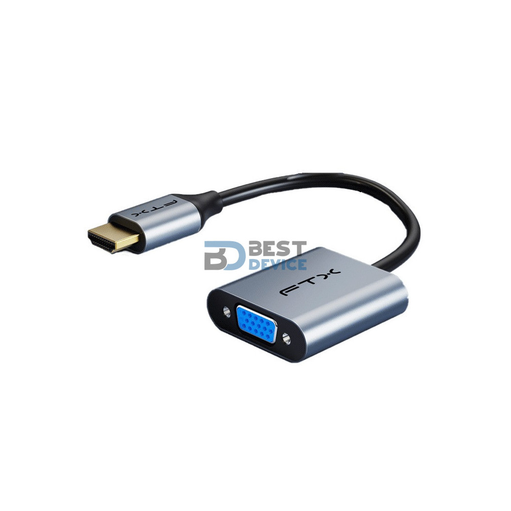 ADAPTADOR FTX FTX-C160-PU31-HMVGA1-S0.15 HDMI(M)-VGA(H) FHD/60HZ/GRIS ADAPTADOR FTX FTX-C160-PU31-HMVGA1-S0.15 HDMI(M)-VGA(H) FHD/60HZ/GRIS