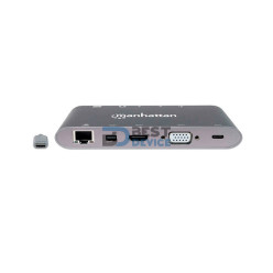 HUB USB-C/7 EN 1 MANHATTAN 152808 4K/60HZ GRIS