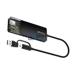 FTX HUB FTX-HUBT3-PB USB-C/USB-A 3.0 4 PORT/5GBPS NEGRO