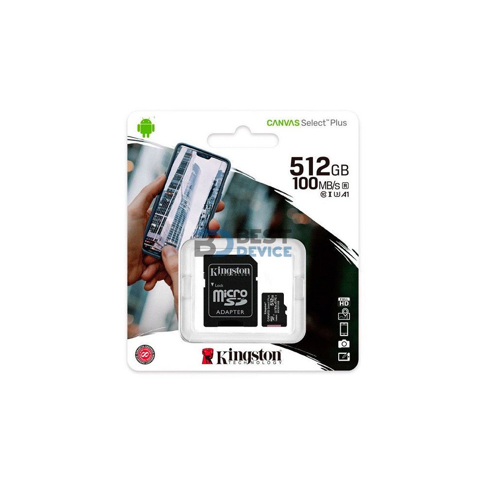 MEMORIA KINGSTON MICRO SD 512GB SDCS2/512GB 100/85 CANVAS SELECT PLUS C/A MEMORIA KINGSTON MICRO SD 512GB SDCS2/512GB 100/85 CANVAS SELECT PLUS C/A