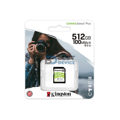 MEMORIA KINGSTON SD 512GB SDS2/512GB 100 CANVAS SELECT PLUS SDXC CLASS 10