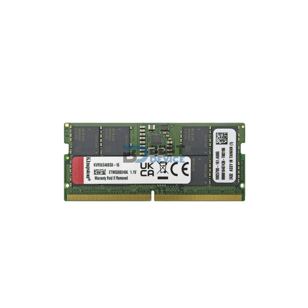 MEMORIA RAM PARA NOTEBOOK DDR5 KINGSTON 16G 5600 KVR56S46BS8-16 MEMORIA RAM PARA NOTEBOOK DDR5 KINGSTON 16G 5600 KVR56S46BS8-16