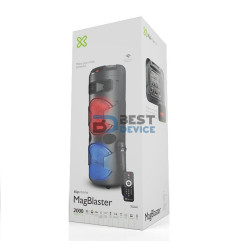 PARLANTE KLIP XTREME KLS-601 MAGBLASTER 2000W/BT/AUX/SD/USB/FM/TWS/LED/BAT