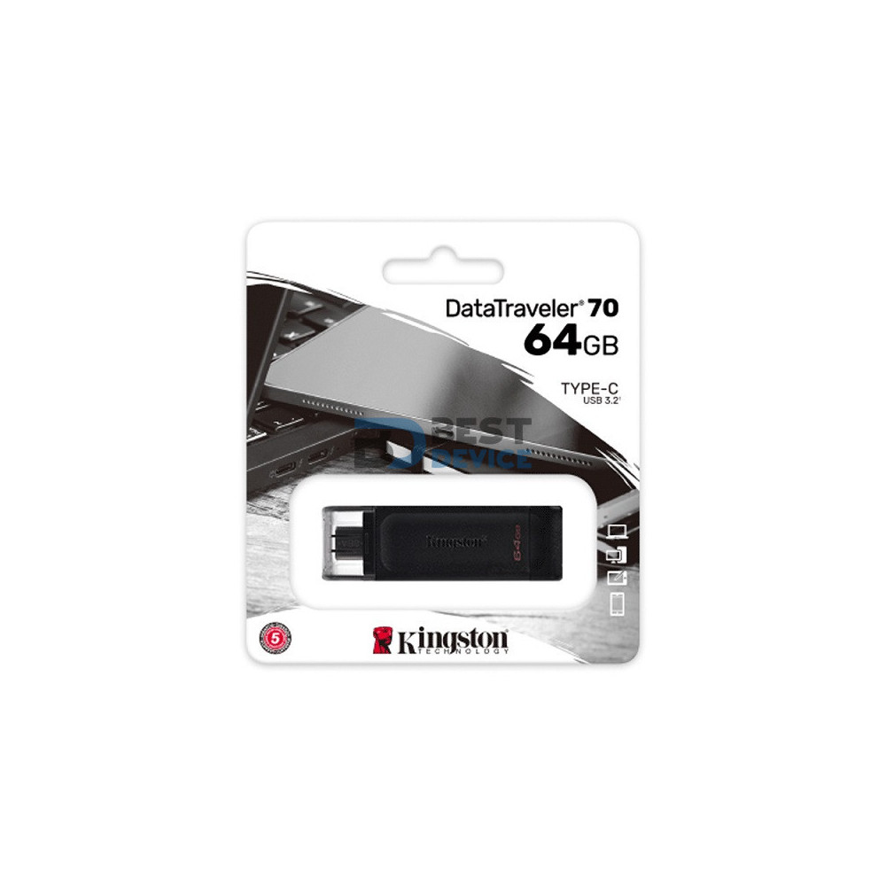 PENDRIVE KINGSTON 64GB DT70/64GB USB-C DATATRAVELER 70 3.2 PENDRIVE KINGSTON 64GB DT70/64GB USB-C DATATRAVELER 70 3.2