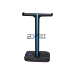 SOPORTE PARA AURICULAR XTECH XTH-690 YUREI RGB/2USB/NEGRO
