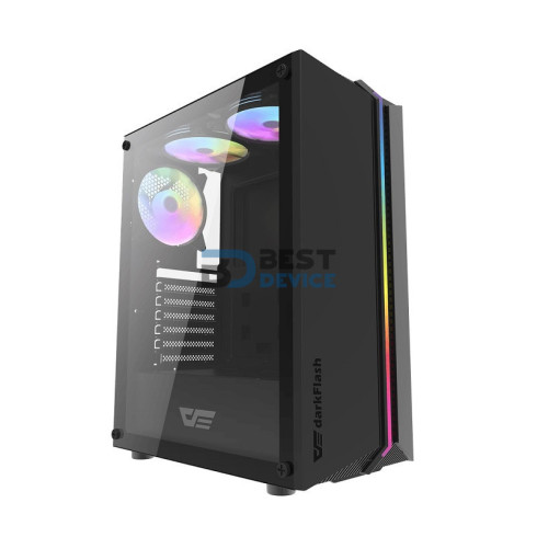 GABINETE GAMER DARKFLASH DK151 BLACK (3FANS ARGB)