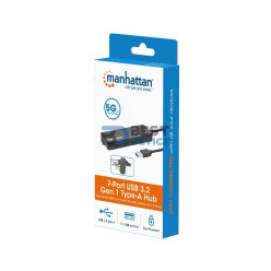 HUB USB-A 3.2 MANHATTAN 168403 7 PORT/5GBPS NEG