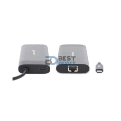 HUB USB-C 3.2/10 EN 1 MANHATTAN 130714 8K/10GBPS/RJ45 GRIS