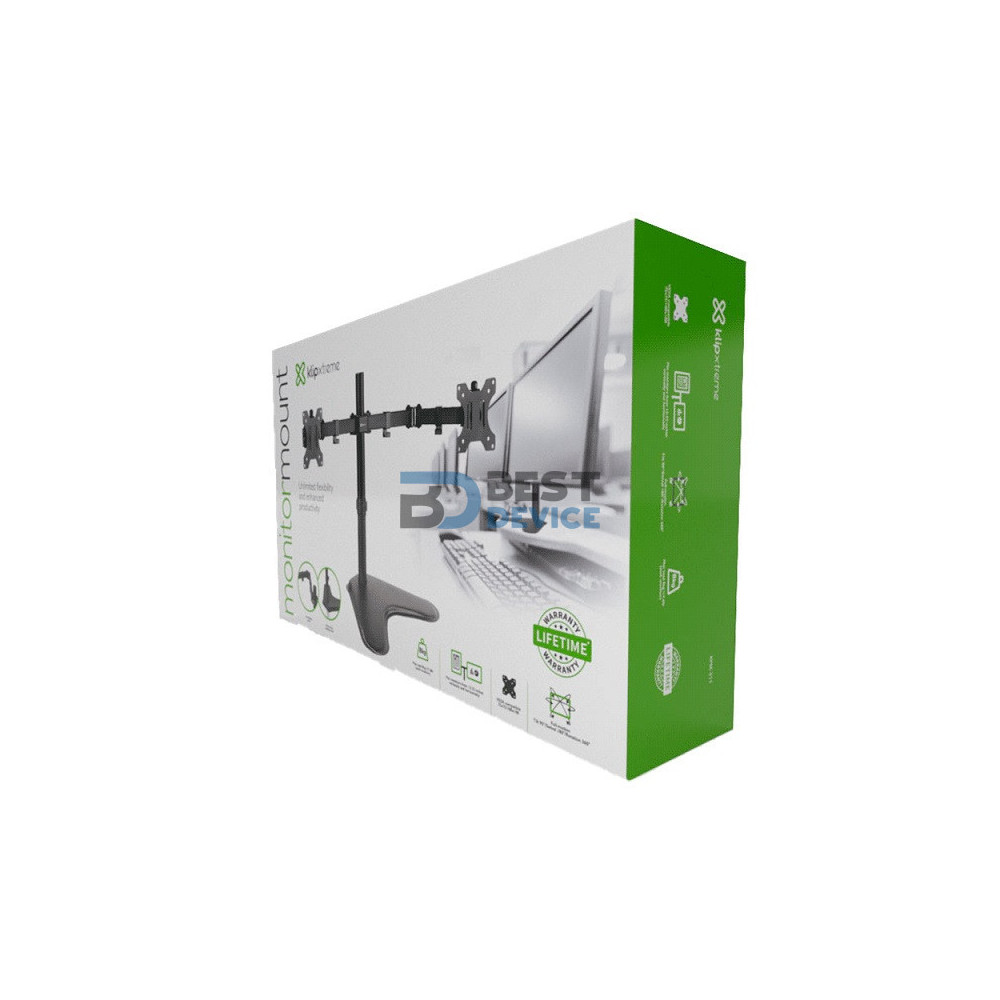 SOPORTE KLIP XTREME PARA 2 MONITORES 13" A 32" KPM-311 8KG/INC90/GIR180