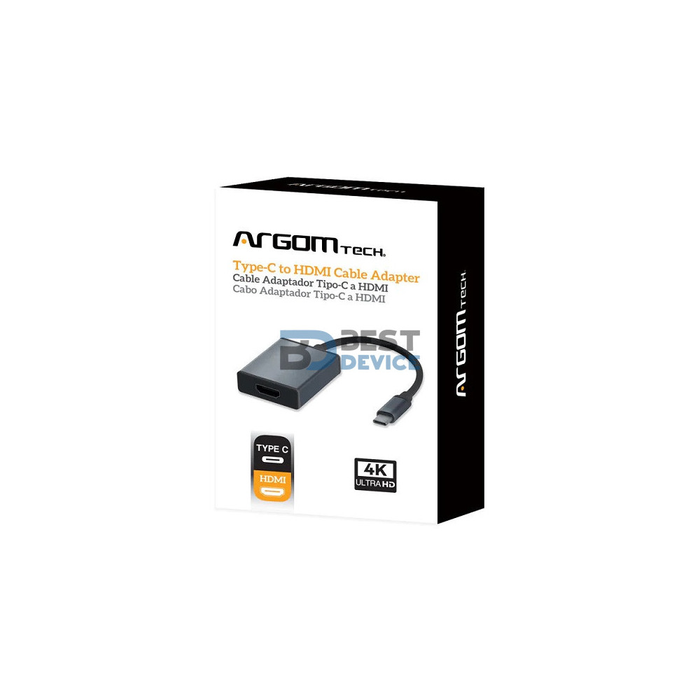 CABLE ADAPTADOR ARGOMTECH ARG-CB-0060 TYPE-C-HDMI CABLE ADAPTADOR ARGOMTECH ARG-CB-0060 TYPE-C-HDMI