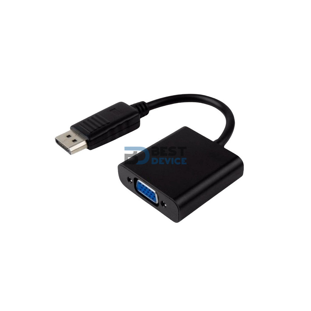 ADAPTADOR DISPLAY PORT MACHO A VGA HEMBRA ADAPTADOR DISPLAY PORT MACHO A VGA HEMBRA