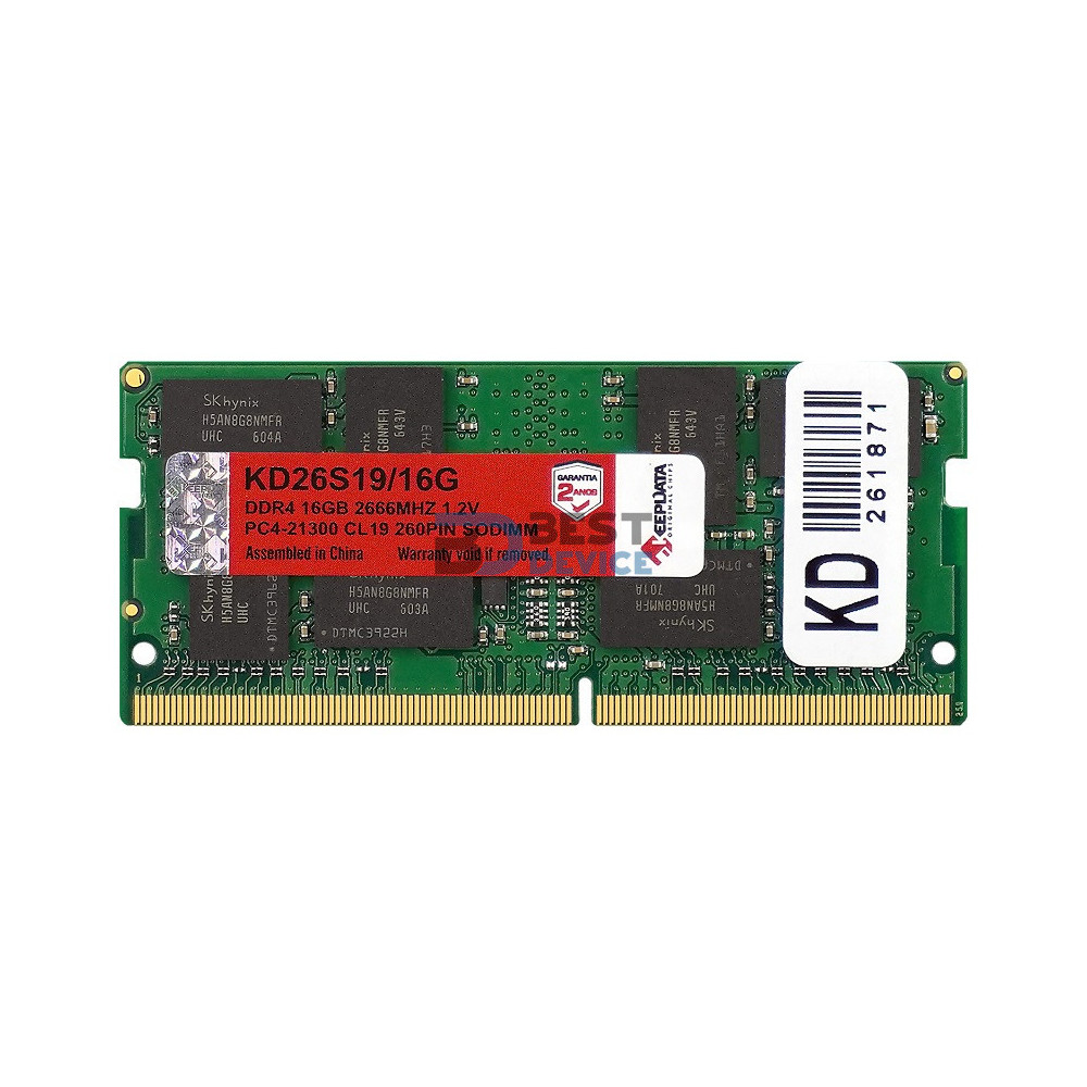 MEMORIA RAM PARA NOTEBOOK DDR4 KEEPDATA 16GB 2666 MHZ MEMORIA RAM PARA NOTEBOOK DDR4 KEEPDATA 16GB 2666 MHZ