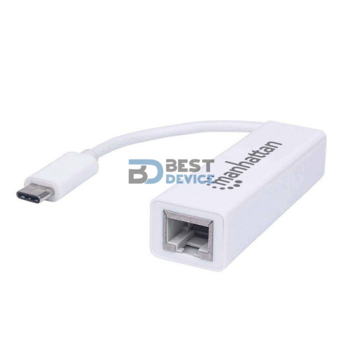 ADAPTADOR MANHATTAN USB-C 3.2/RJ45 GBLAN 507585 BLANCO