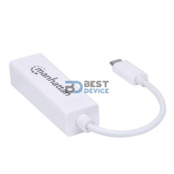 ADAPTADOR MANHATTAN USB-C 3.2/RJ45 GBLAN 507585 BLANCO