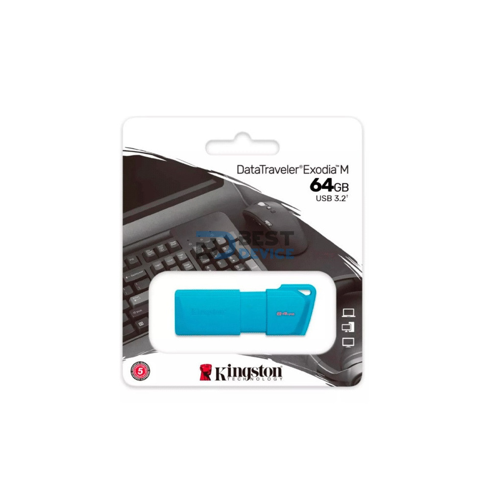 PENDRIVE KINGSTON 64GB KC-U2L64-7LB DATATRAVELER EXODIA M AZUL