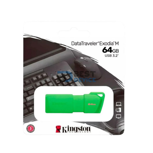 PENDRIVE KINGSTON 64GB KC-U2L64-7LG DATATRAVELER EXODIA M VERDE