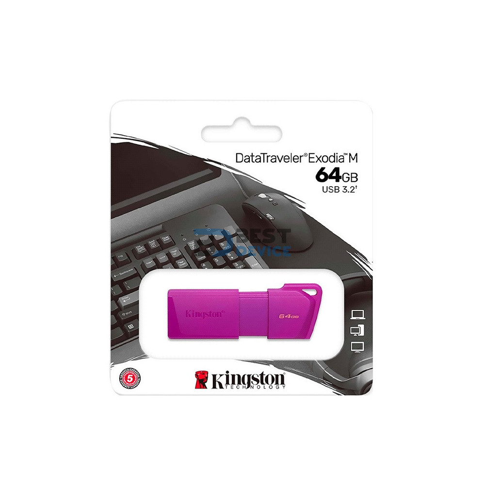 PENDRIVE KINGSTON 64GB KC-U2L64-7LP DATATRAVELER EXODIA M LILA