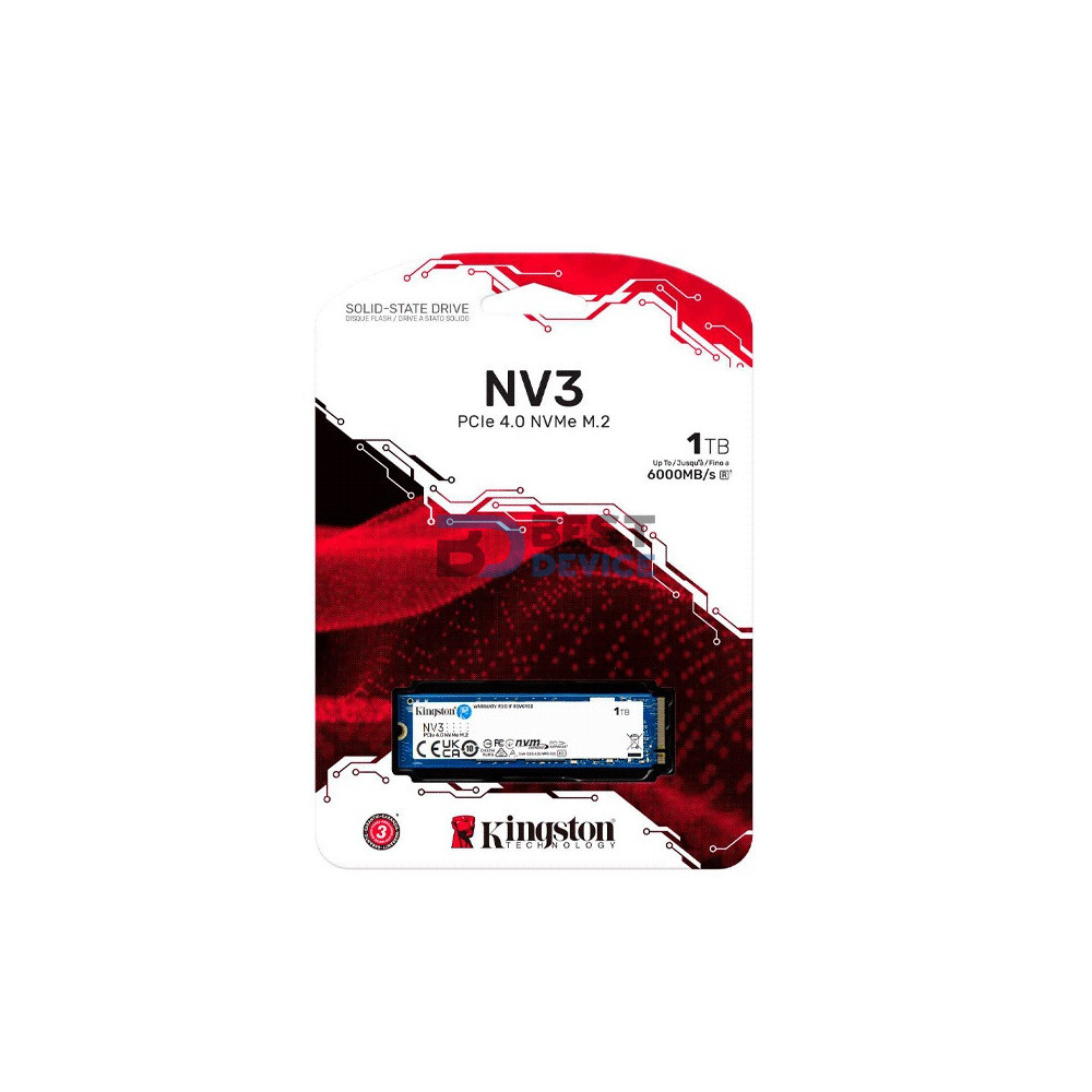 SSD KINGSTON 1TB NV3 M.2 NVME SNV3S/1000G PCIE 4.0 SSD KINGSTON 1TB NV3 M.2 NVME SNV3S/1000G PCIE 4.0