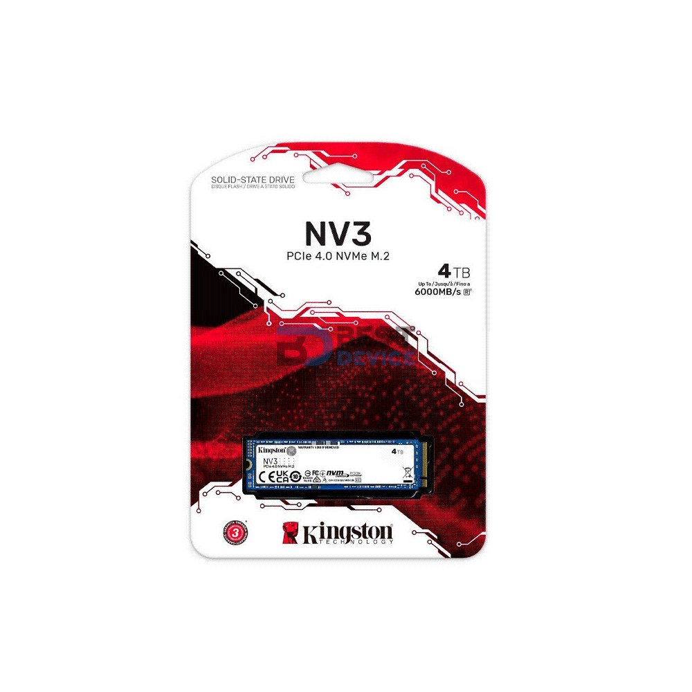 SSD KINGSTON M.2 NVME 4TB SNV3S/4000G PCIE 4.0 SSD KINGSTON M.2 NVME 4TB SNV3S/4000G PCIE 4.0