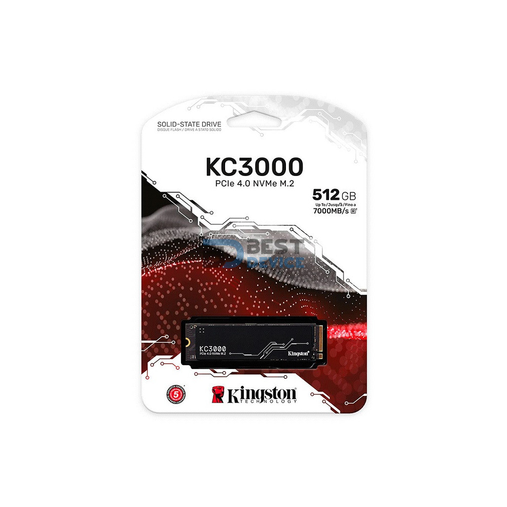 SSD KINGSTON M.2 PCIE 512GB KC3000 NVME SKC3000S/512G 7000/3900 SSD KINGSTON M.2 PCIE 512GB KC3000 NVME SKC3000S/512G 7000/3900