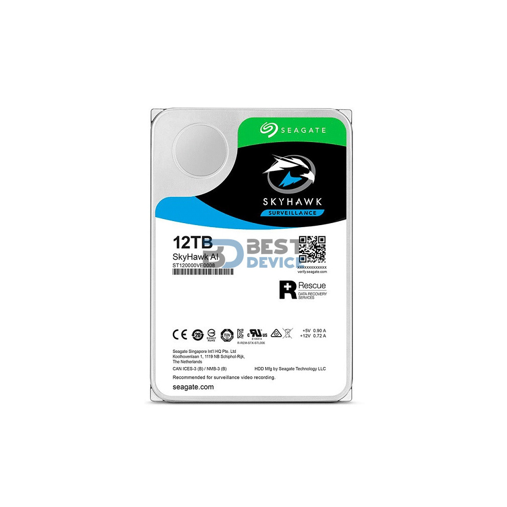 DISCO DURO SEAGATE 12 TB 7200 256MB SURVEILLANCE DISCO DURO SEAGATE 12 TB 7200 256MB SURVEILLANCE