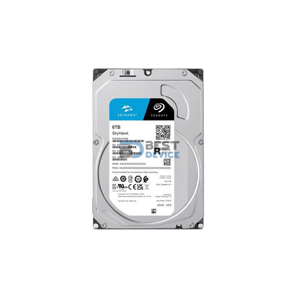DISCO DURO SEAGATE 6 TB SKYHAWK 5400 256MB SURVEILLANCE DISCO DURO SEAGATE 6 TB SKYHAWK 5400 256MB SURVEILLANCE