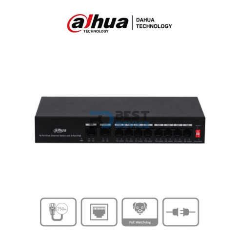 SWITCH DAHUA PFS3010 8 PTOS PoE SWITCH DAHUA PFS3010 8 PTOS PoE