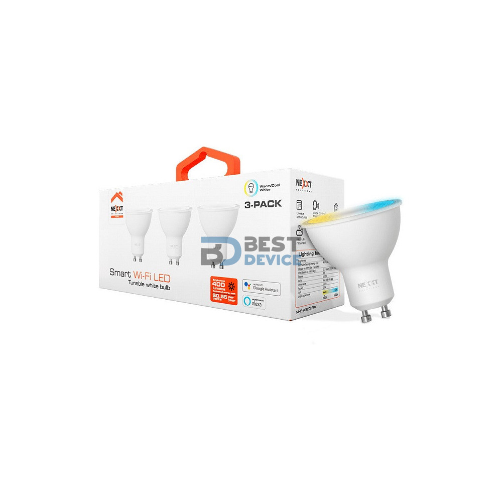 IOT NEXXT KIT 3 FOCO BLANCO 220V 4W MR16 GU10 CALIDA/FRIA NHB-W320 IOT NEXXT KIT 3 FOCO BLANCO 220V 4W MR16 GU10 CALIDA/FRIA NHB-W320